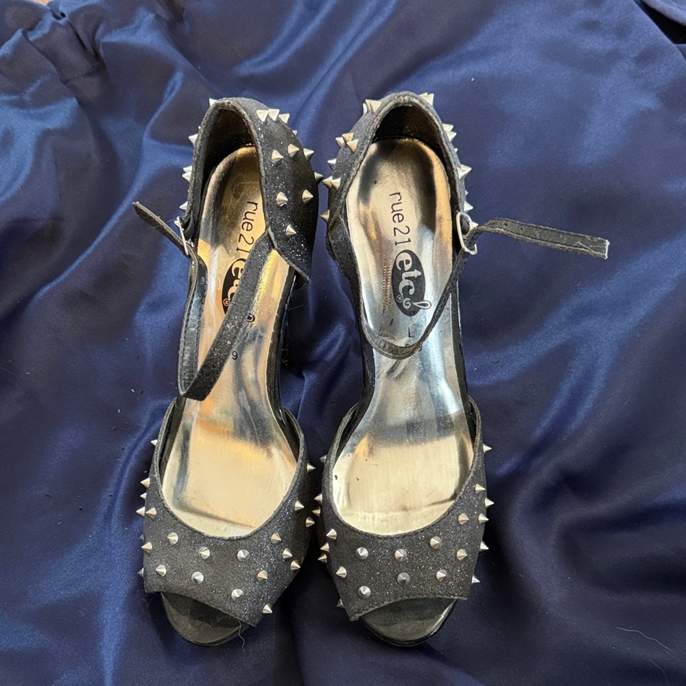 Rue21 Black Spiked Women's Heels